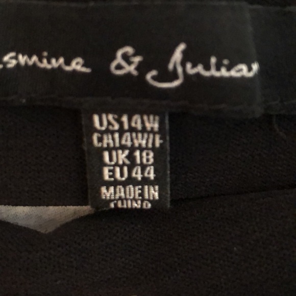 Jasmine & Julia Black &White Floral Pants Sz 14W - Picture 3 of 9